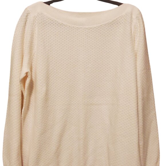 Ann Taylor Loft - White Scoop Neck Knit Sweater - Never Worn - XL - Picture 1 of 3